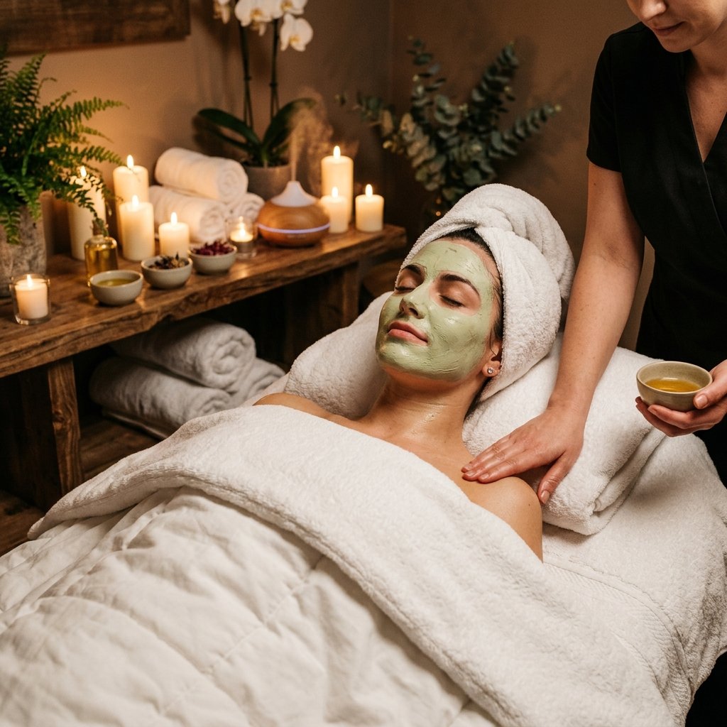 Spa facial treatment at Divine Salon